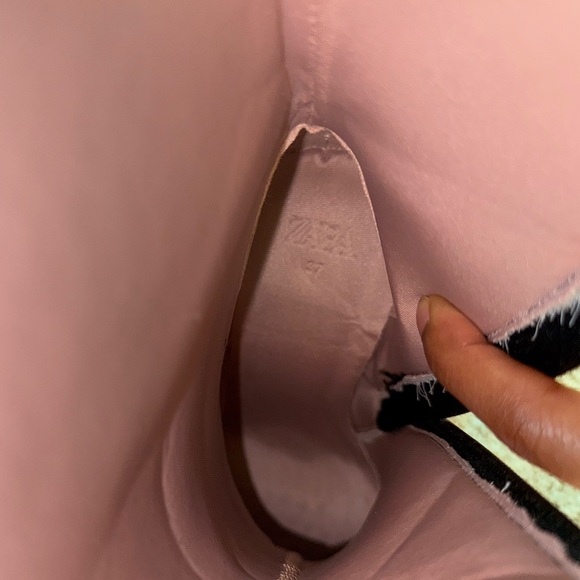 Zara black square toe knee high boots Size 7 EU 37 - Picture 4 of 16